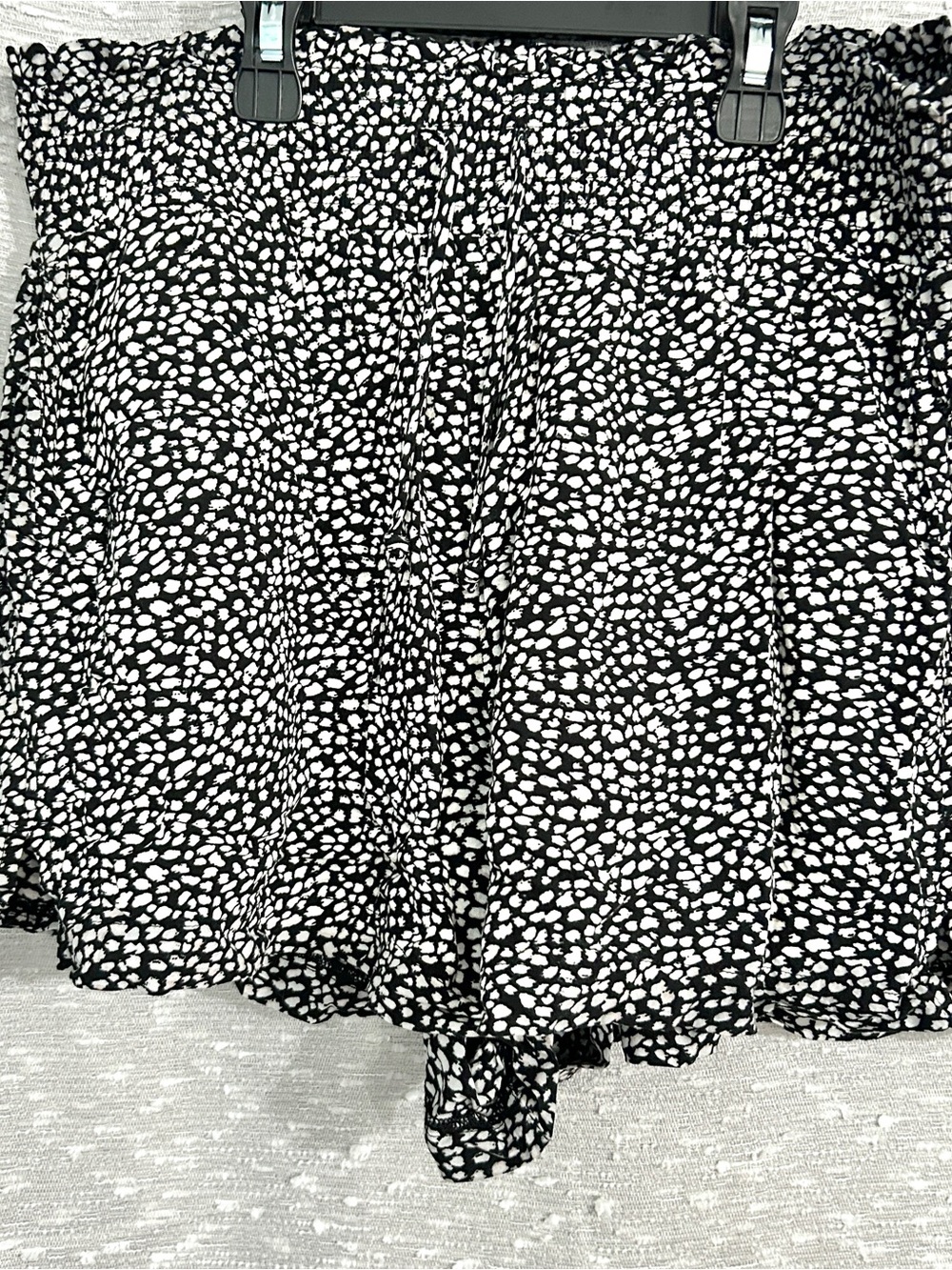 Abercrombie & Fitch Black and White Animal Print Flowy Shorts